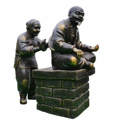 情景小品玻璃钢仿铜园林景观人物博鱼网页版