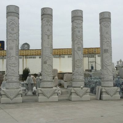 天然石材青石浮雕文化石柱博鱼网页版城市广场摆件