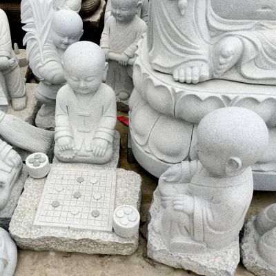 天然砂岩雕刻寺院小沙弥下棋人物景观博鱼网页版