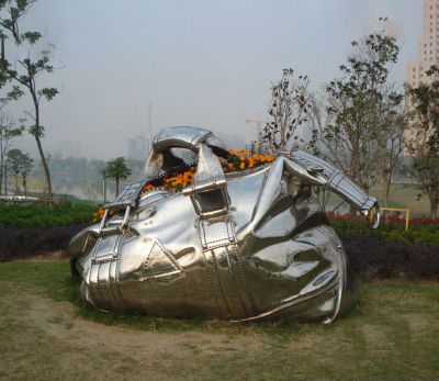 景区园林装花银色不锈钢购物袋博鱼网页版