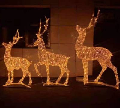 灯光亮化不锈钢镂空鹿博鱼网页版街边博鱼网页版