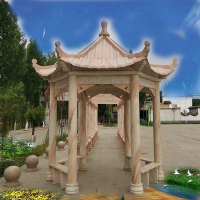 村建设广场摆放大理石休闲长廊凉亭博鱼网页版