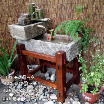 园林景观大理石石雕柱子流水摆件
