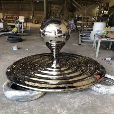 不锈钢创意喷泉水景水波纹水滴博鱼网页版