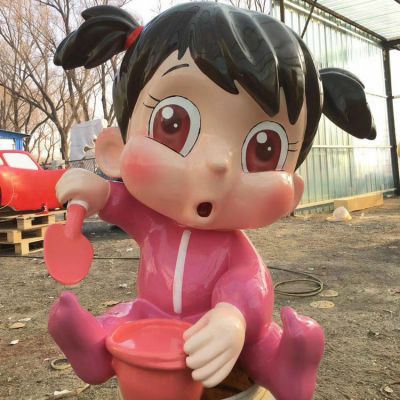 商场园林景观玩耍的卡通小女孩博鱼网页版