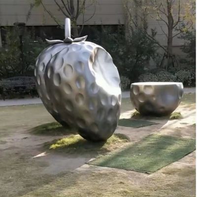 户外公园装饰摆放不锈钢拉丝水果草莓博鱼网页版