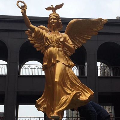 广场摆放玻璃钢漆金西方天使人物博鱼网页版