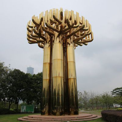 园林户外广场不锈钢镜面植物景观博鱼网页版