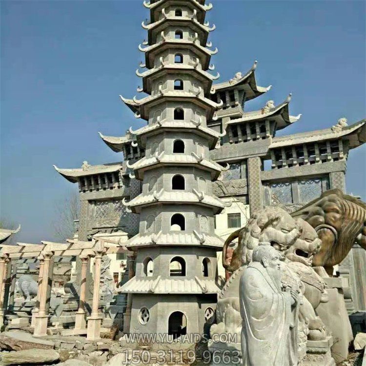 大理石石雕寺庙多层祈福佛塔博鱼网页版