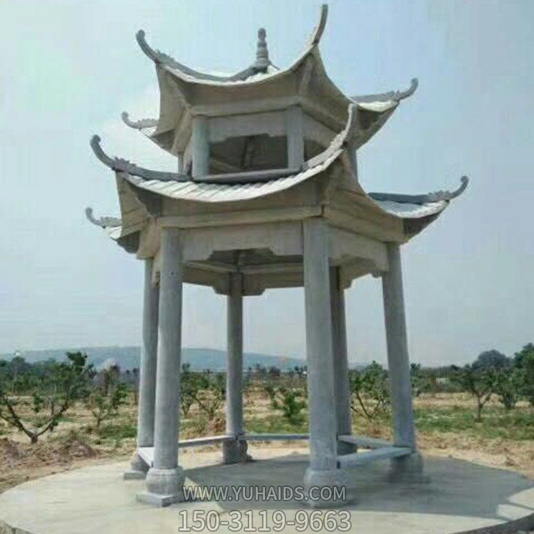 砂岩大理石   公园摆放二层仿古建休闲凉亭博鱼网页版