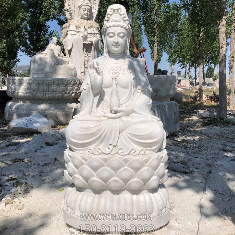 寺庙供奉汉白玉大理石石雕观音菩萨博鱼网页版