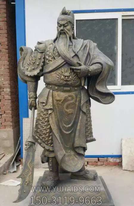 公司大型招财玻璃钢仿铜关公博鱼网页版