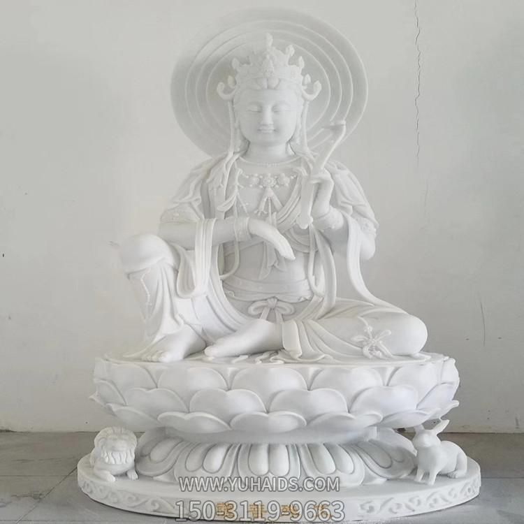 寺庙供奉汉白玉浮雕文殊菩萨坐像博鱼网页版