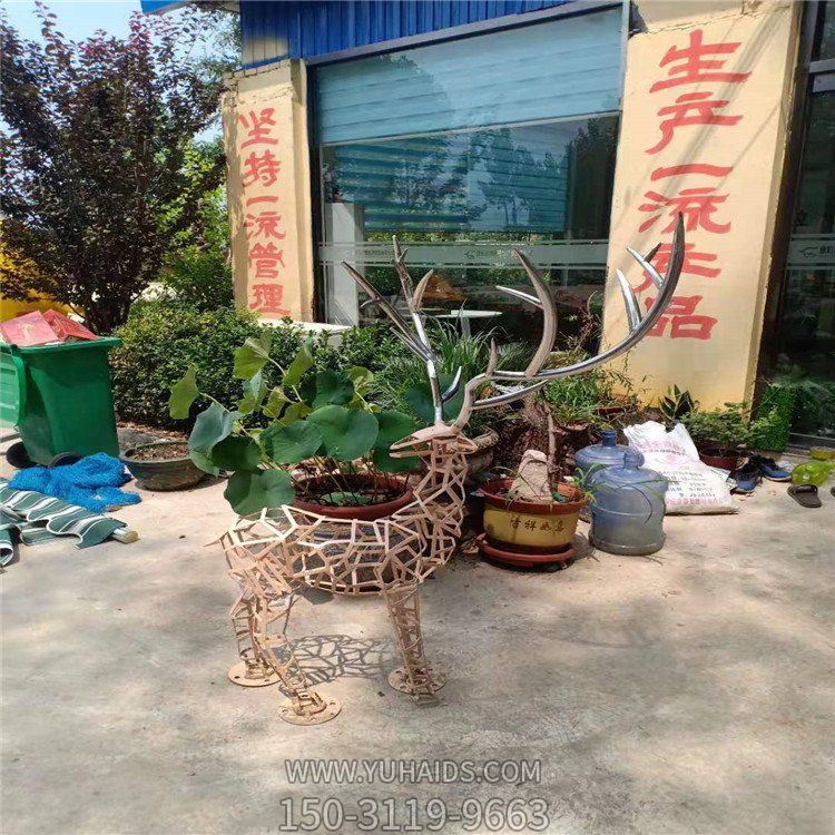 抽象动物不锈钢网格抽象梅花鹿博鱼网页版