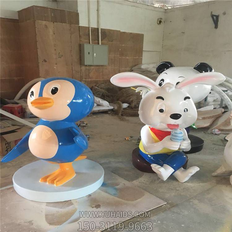 玻璃钢卡通户外景观动物园兔子博鱼网页版