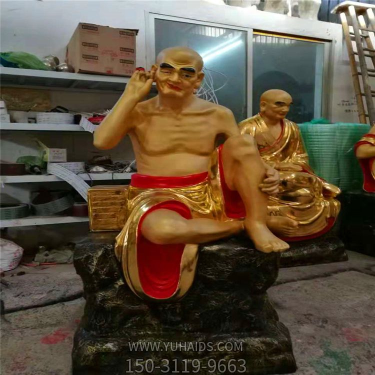 光膀子的寺庙景观玻璃钢彩绘十八罗汉博鱼网页版