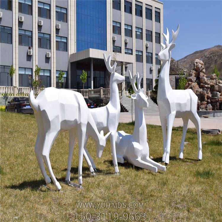 户外草坪不锈钢几何户外园林梅花鹿博鱼网页版