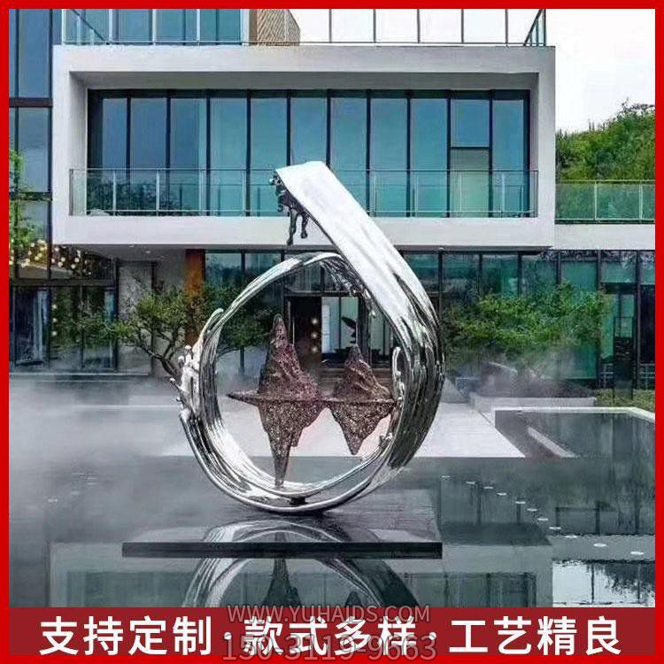 户外园林大型抽象喷泉景观圆环博鱼网页版