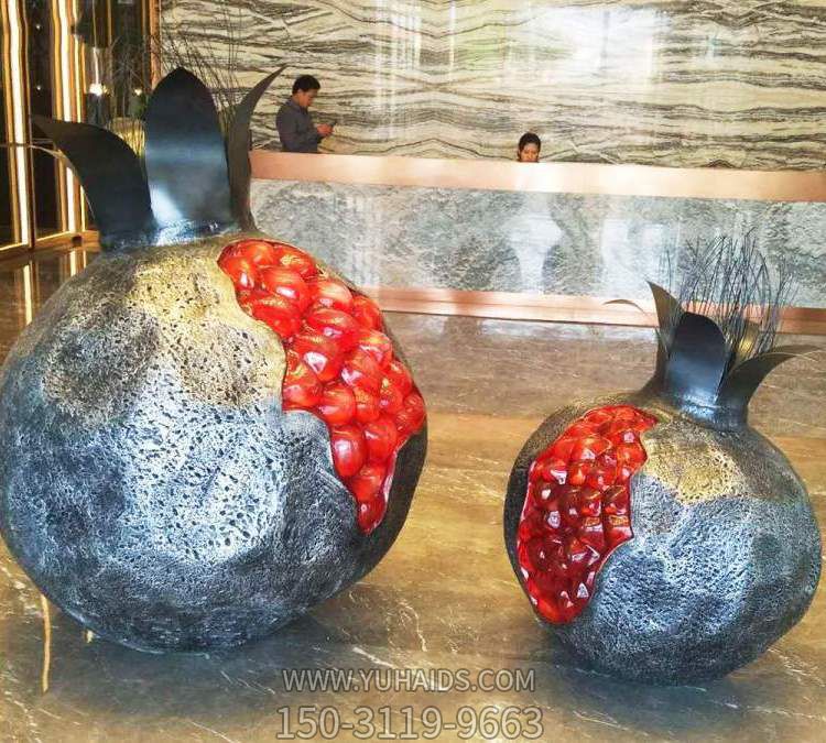 不锈钢石榴仿真水果景观博鱼网页版户外摆件城市园林景观