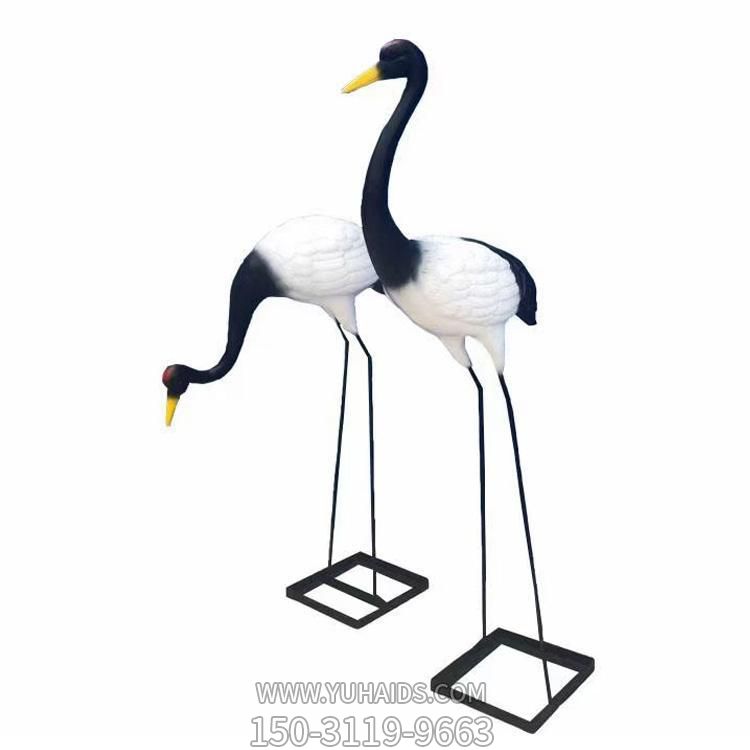 玻璃刚仿真仙鹤博鱼网页版园林水景观小品
