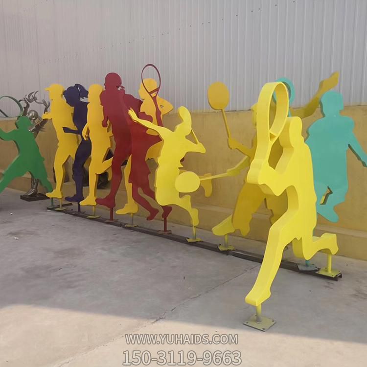 校园运动不锈钢彩绘打羽毛球的抽象人物博鱼网页版