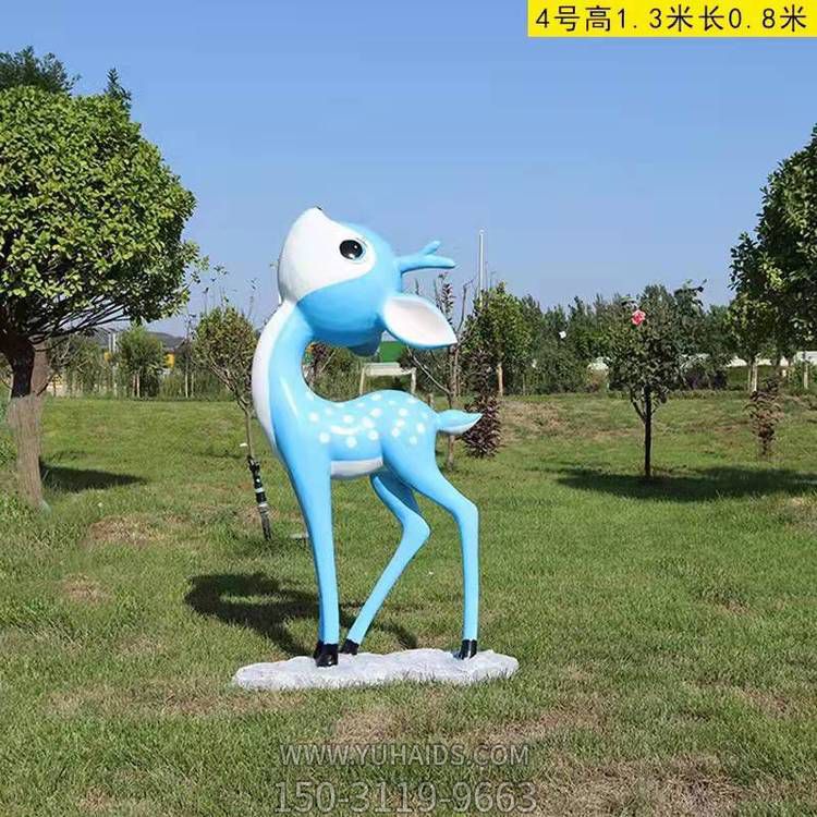 户外草坪玻璃钢创意卡通小鹿博鱼网页版