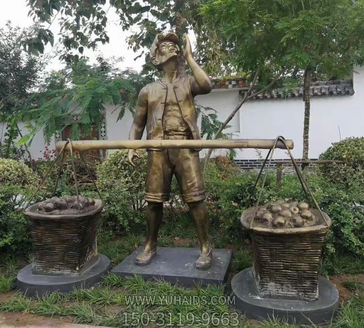 公园玻璃钢仿铜园林农耕人物博鱼网页版