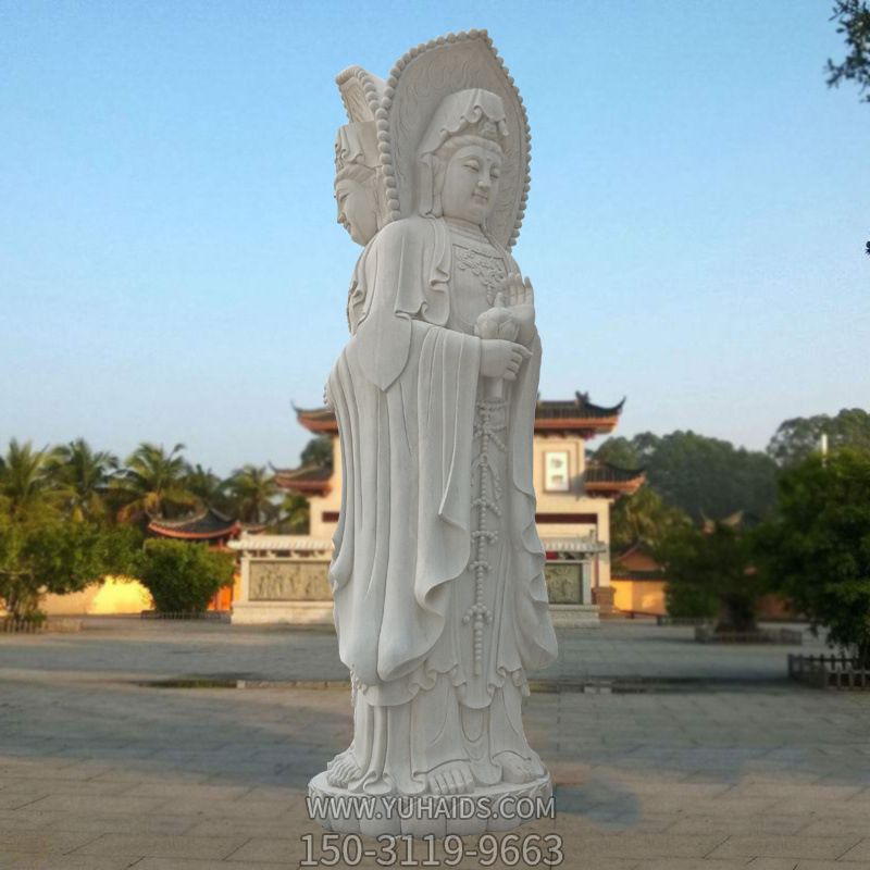 汉白玉佛像博鱼网页版之三面观音博鱼网页版