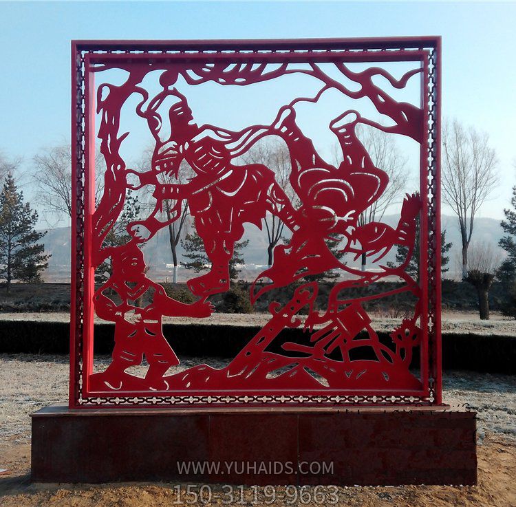 园林户外摆放不锈钢镂空剪影剪纸壁画博鱼网页版