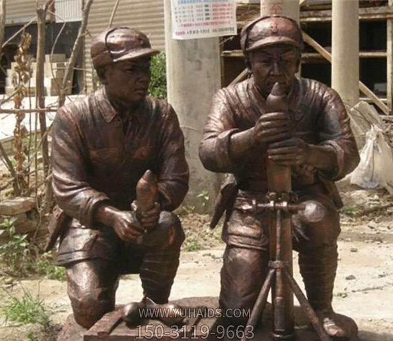 景区铜雕发射炮弹的八路军博鱼网页版
