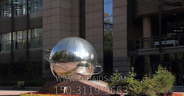 别墅小区玻璃钢镜面创意球体地球仪博鱼网页版