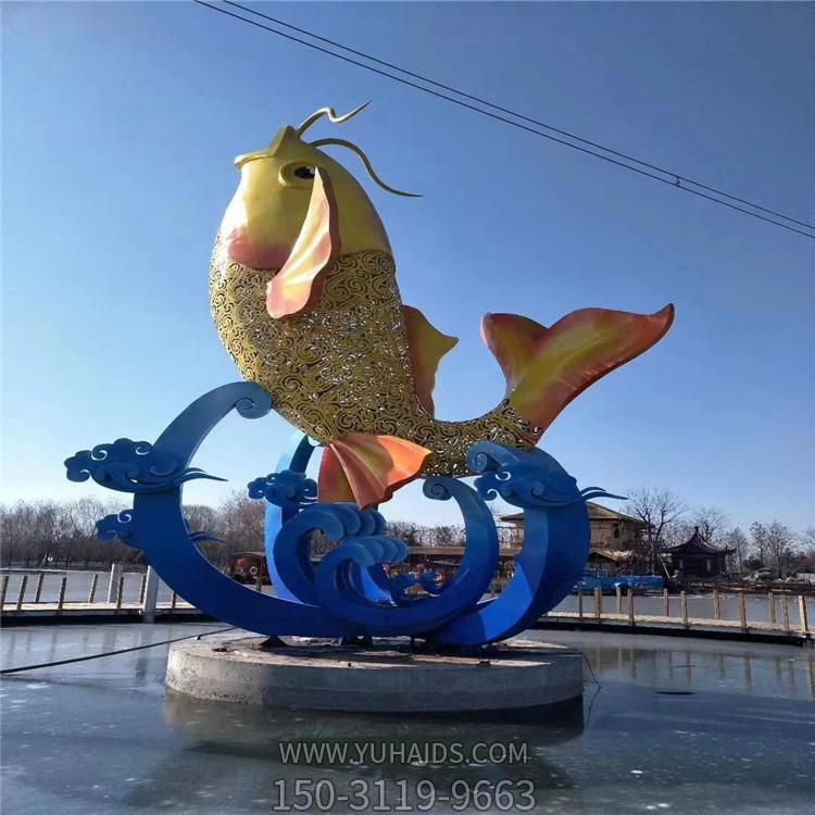 户外广场大型水景不锈钢彩绘园林景观鲤鱼摆件博鱼网页版