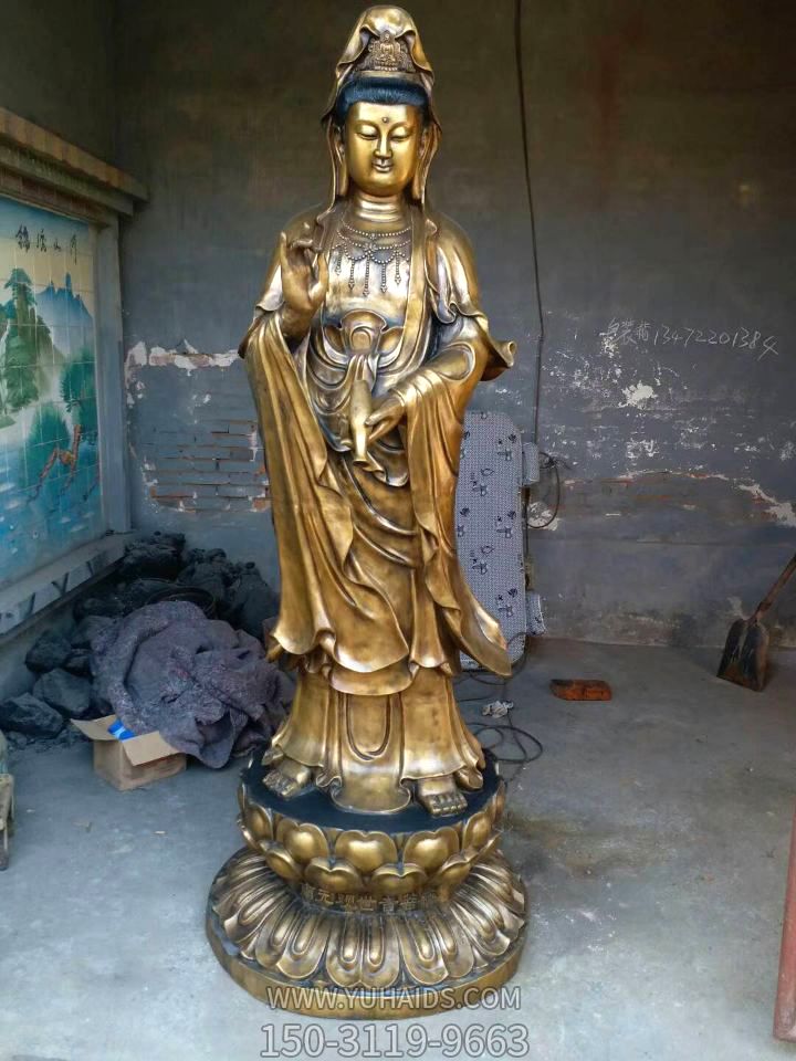 景区寺庙铜雕仿古做旧观音博鱼网页版