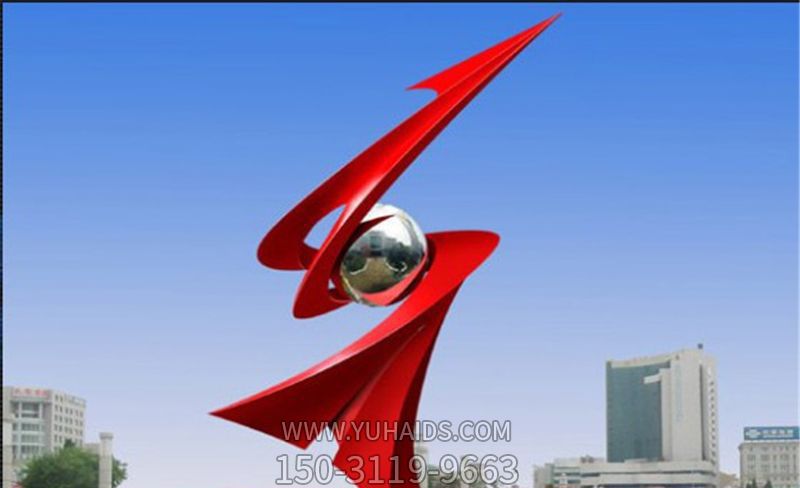 城市不锈钢创意红色飞跃博鱼网页版