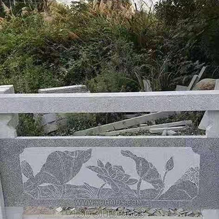 花岗岩雕刻荷花寺庙河道装饰仿古栏板博鱼网页版