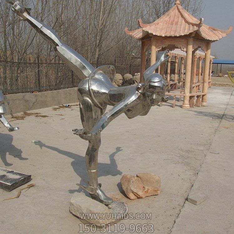 不锈钢镜面运动人物博鱼网页版 校园摆件 公园广场景观