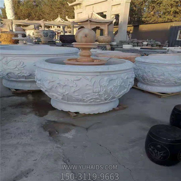 庭院别墅大理石流水摆件花盆博鱼网页版