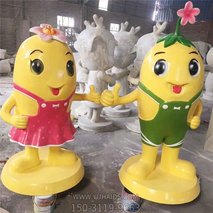园林商场玻璃钢卡通植物公仔景观博鱼网页版