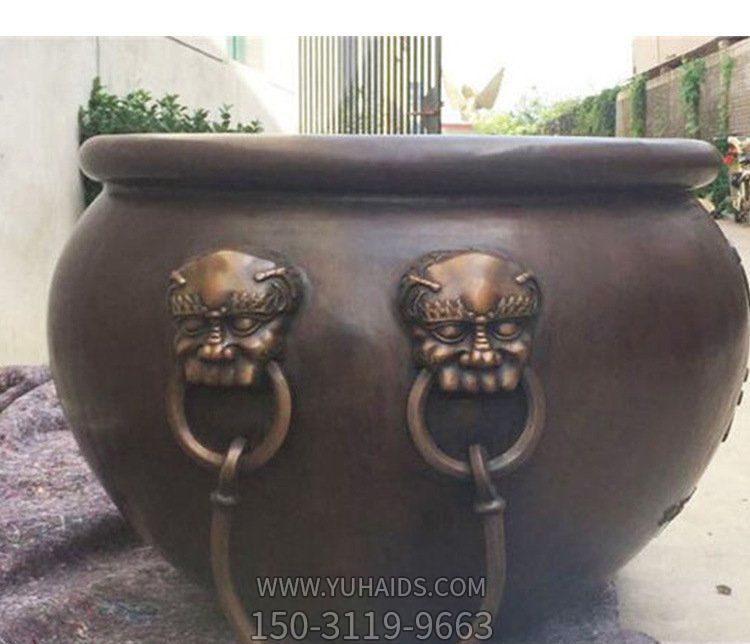 别墅招财圆形铜雕缸博鱼网页版