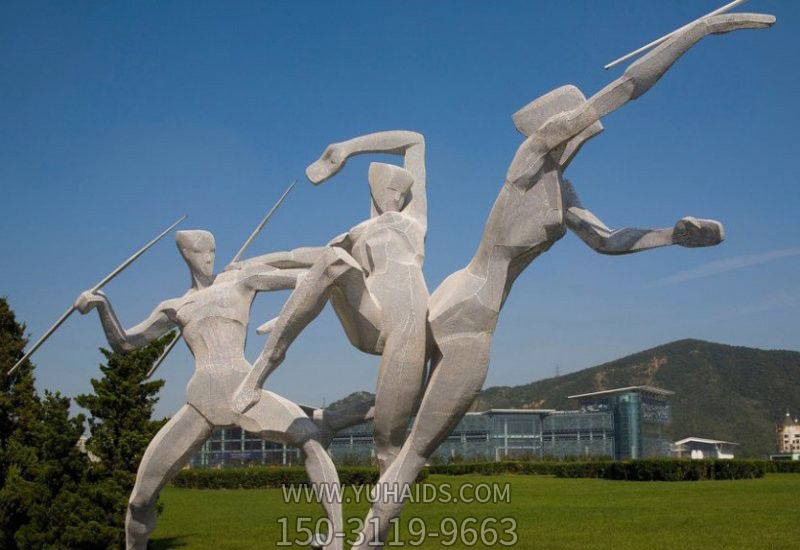 园林广场不锈钢投掷标枪运动人物博鱼网页版