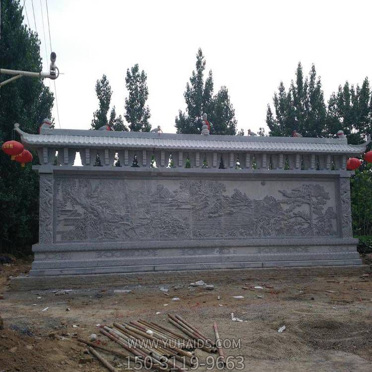 青石浮雕户外园林景观大型影壁博鱼网页版