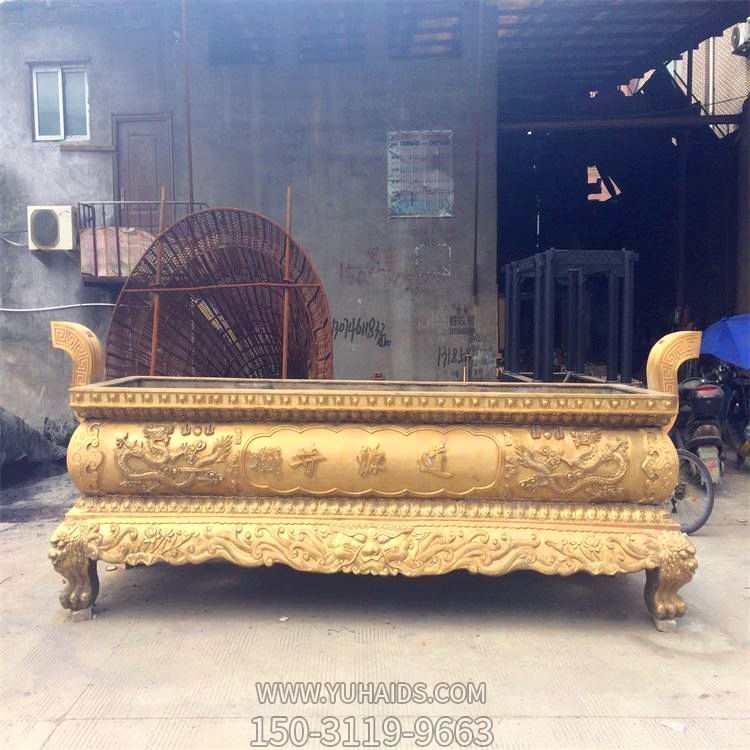 长形平口镀金寺庙户外仿古鼎香炉博鱼网页版