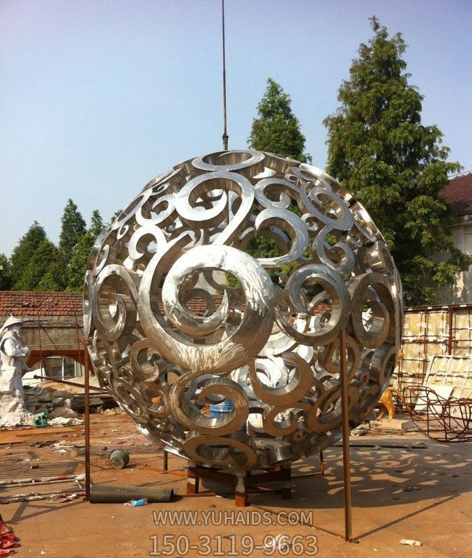 户外公园创意不锈钢镂空球博鱼网页版