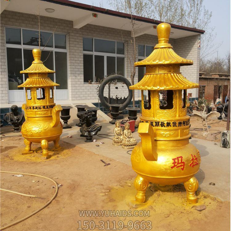 寺院户外摆放铸铁喷漆仿铜烧香化宝香炉博鱼网页版