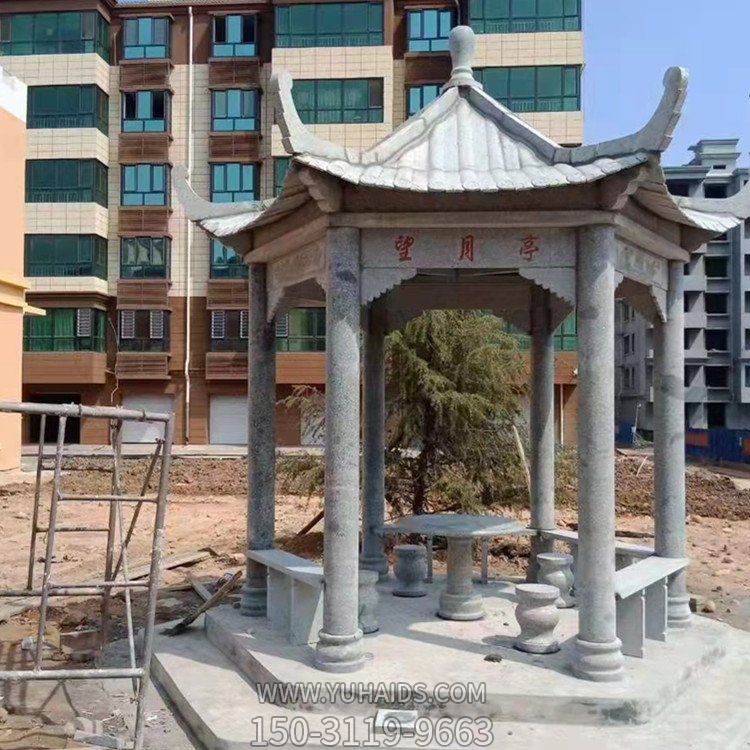 小区别墅大理石石雕六角凉亭博鱼网页版摆件