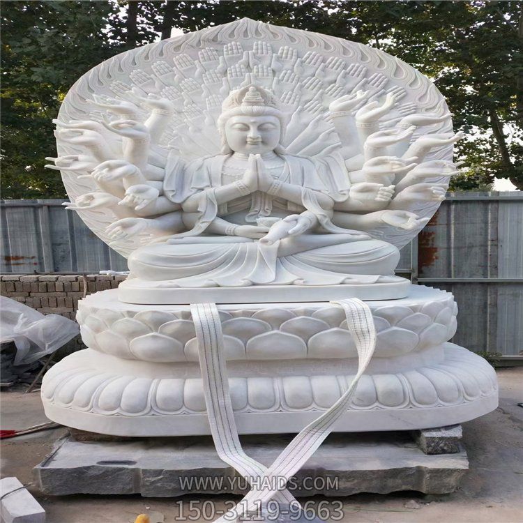 寺庙大型汉白玉石雕千手观音博鱼网页版