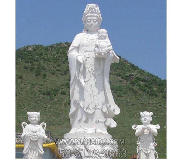 汉白玉送子观音善财童子龙女户外景观观音博鱼网页版