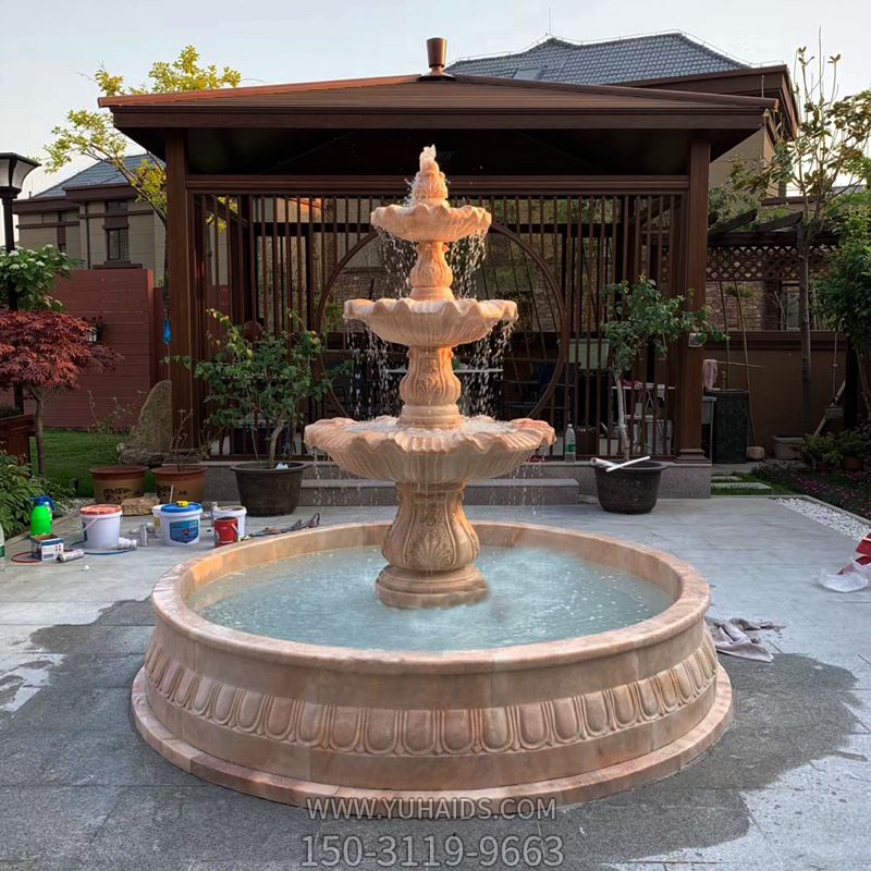 别墅庭院喷泉石雕风水轮博鱼网页版