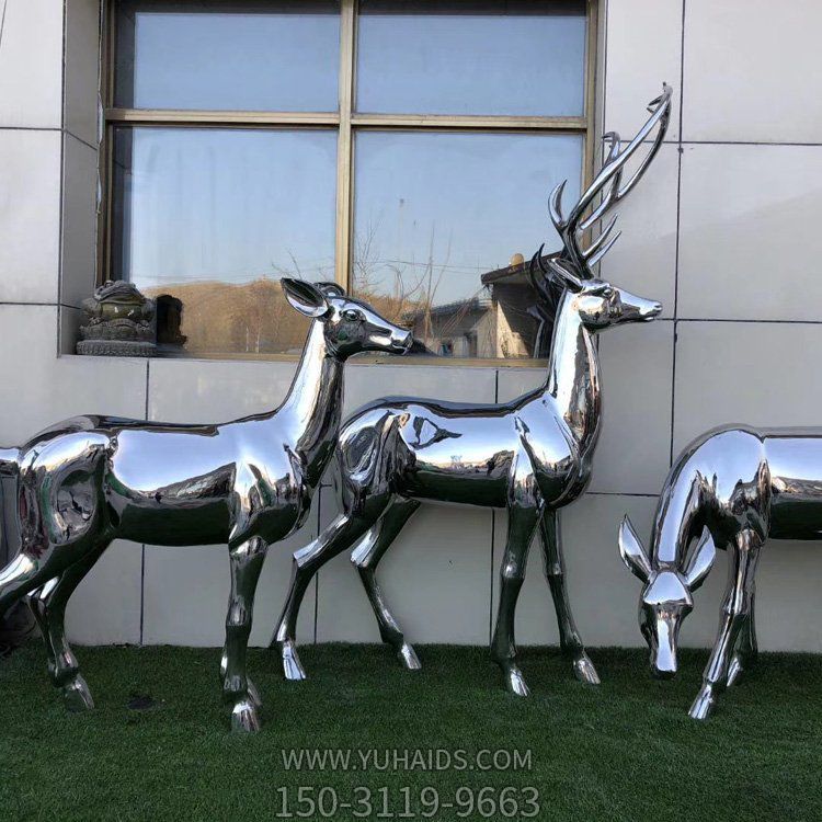 售楼部户外装饰不锈钢镜面梅花鹿博鱼网页版