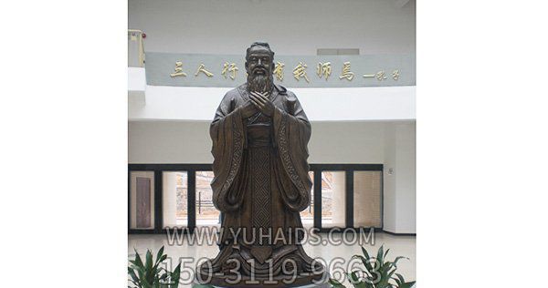 孔子学校室内摆放古代名师玻璃钢仿铜雕博鱼网页版